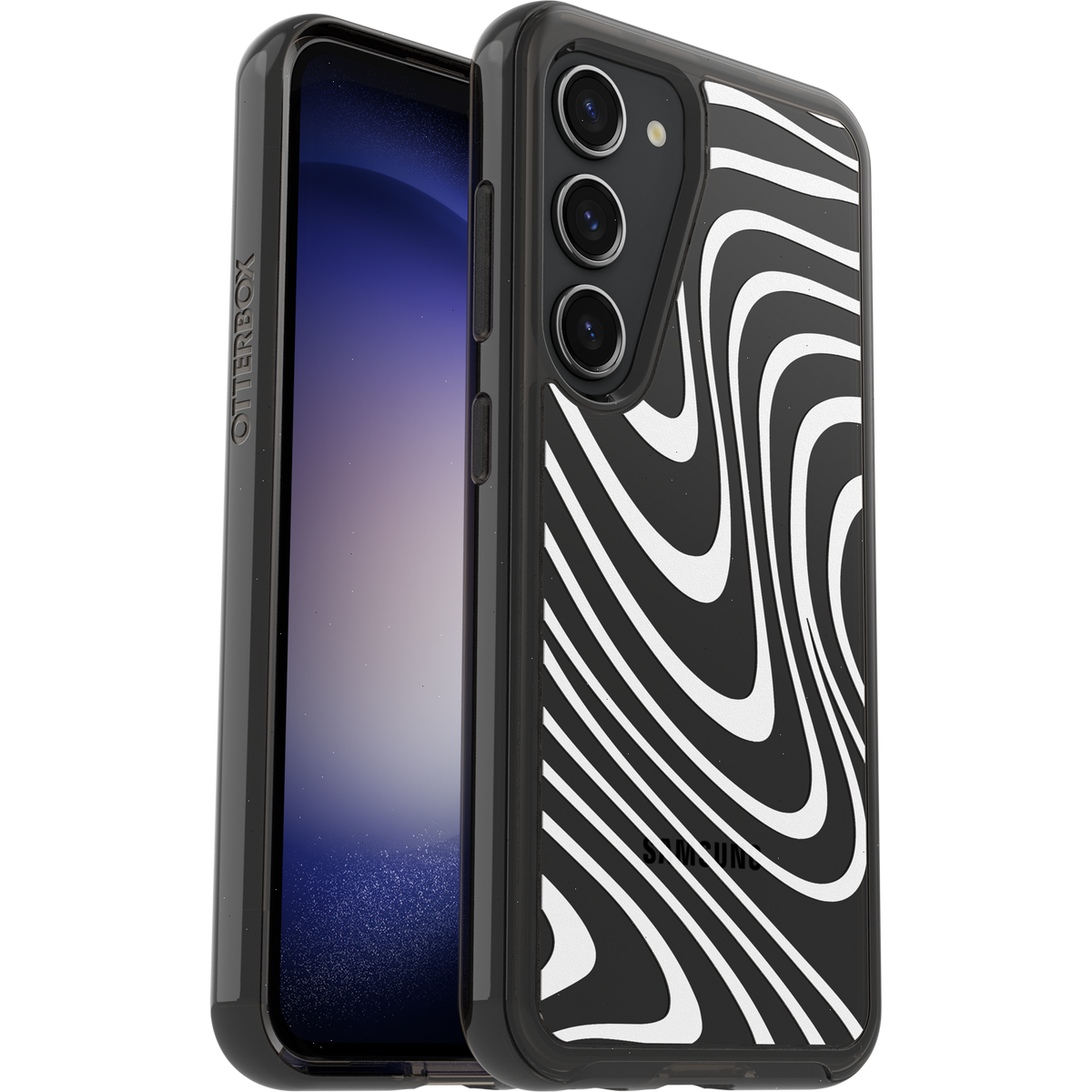 Galaxy S23 Case Symmetry Series Clear Black + White