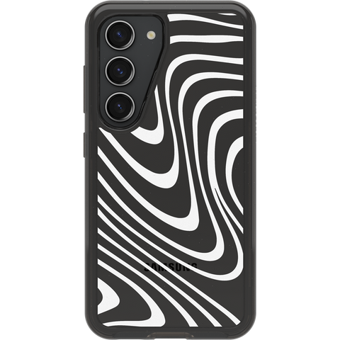 Galaxy S23 Case Symmetry Series Clear Black + White