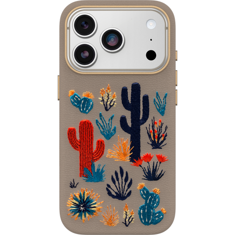 iPhone 17 Pro Case Symmetry Series Cactus Leather Embroidery