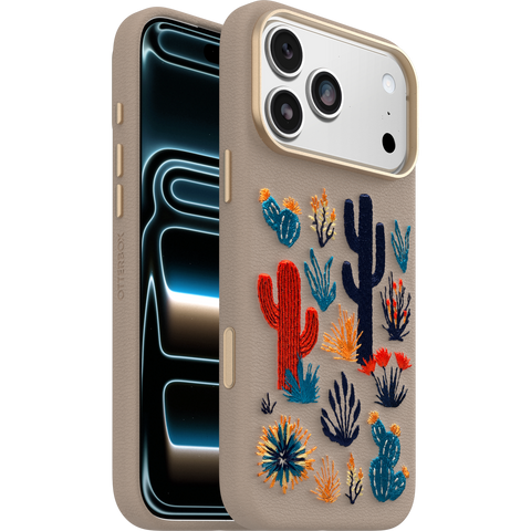 iPhone 17 Pro Max Case Symmetry Series Cactus Leather Embroidery