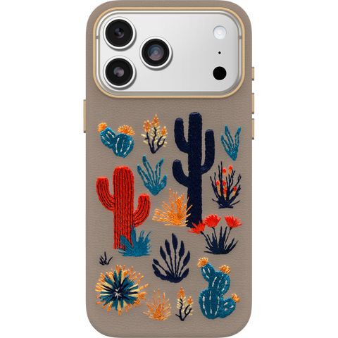 iPhone 17 Pro Max Case Symmetry Series Cactus Leather Embroidery