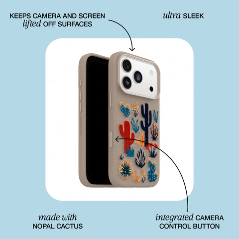 iPhone 17 Pro Case Symmetry Series Cactus Leather Embroidery