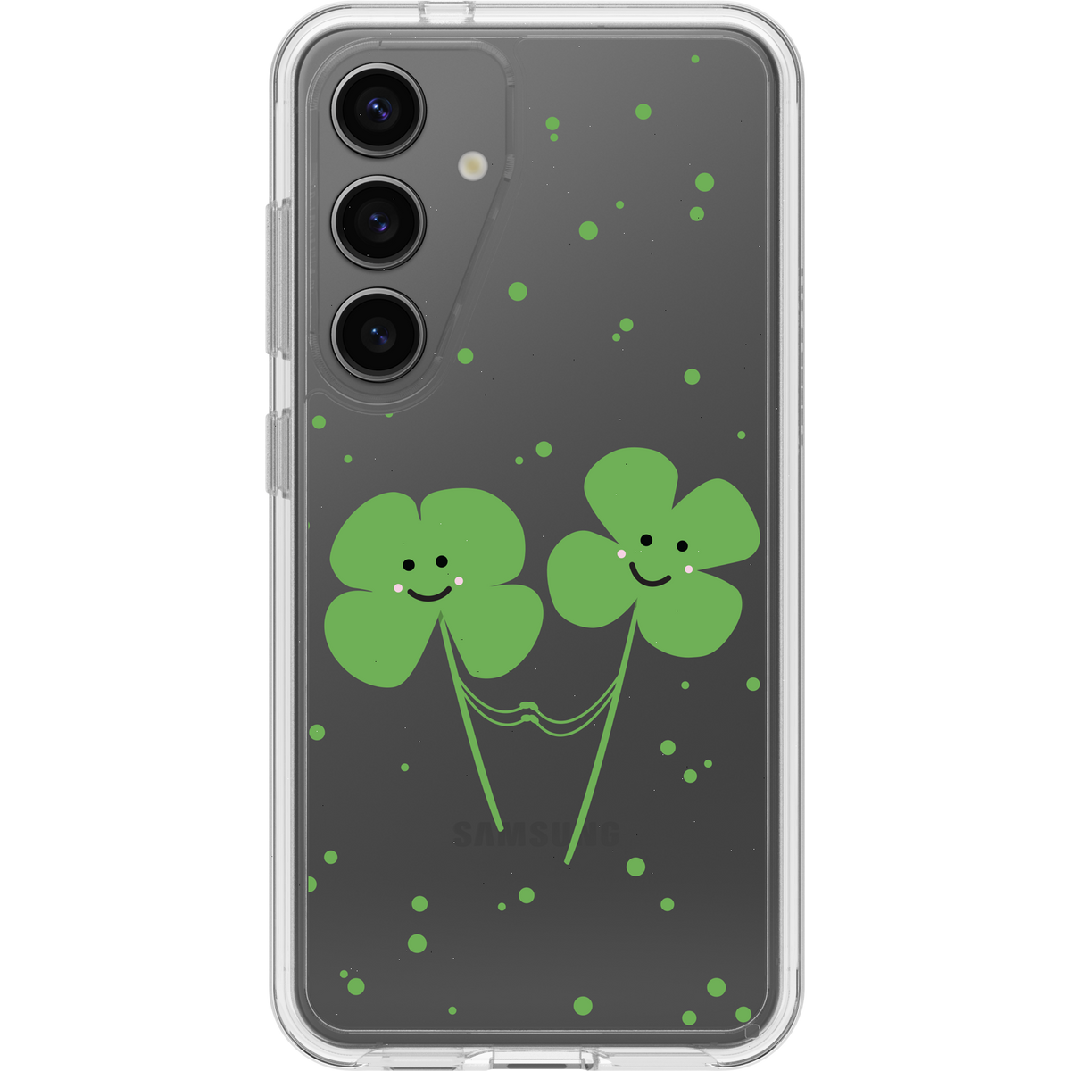 Galaxy S24 Case Symmetry Series Clear Clovers