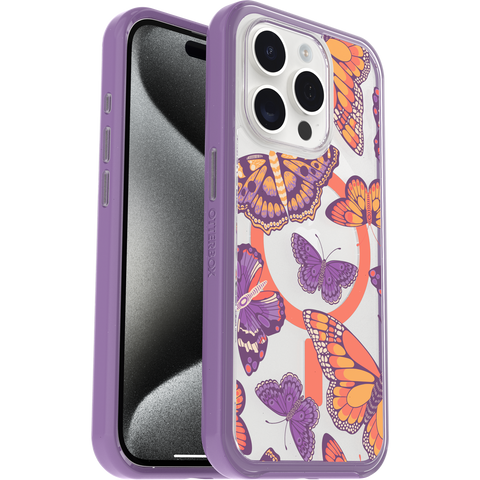 iPhone 15 Pro Case Symmetry Series Clear for MagSafe Fluttering Flora